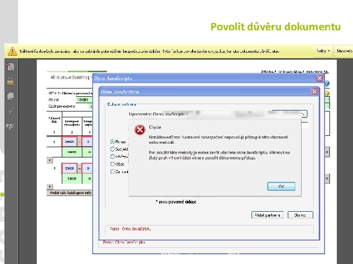 Povolit důvěru dokumentu ODPADY - ohlašování v roce 2017 57 