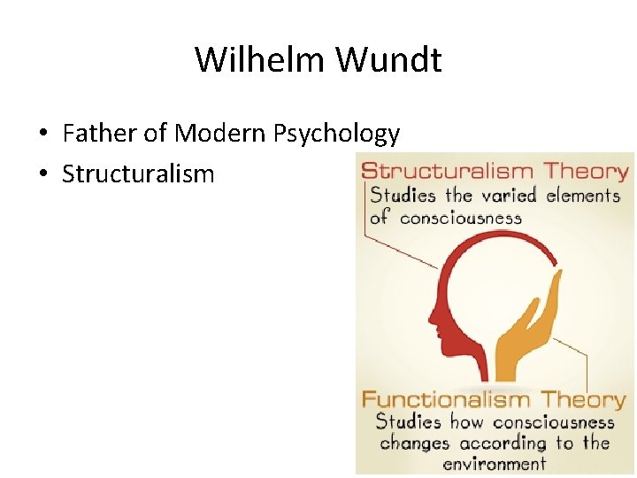 Wilhelm Wundt • Father of Modern Psychology • Structuralism 