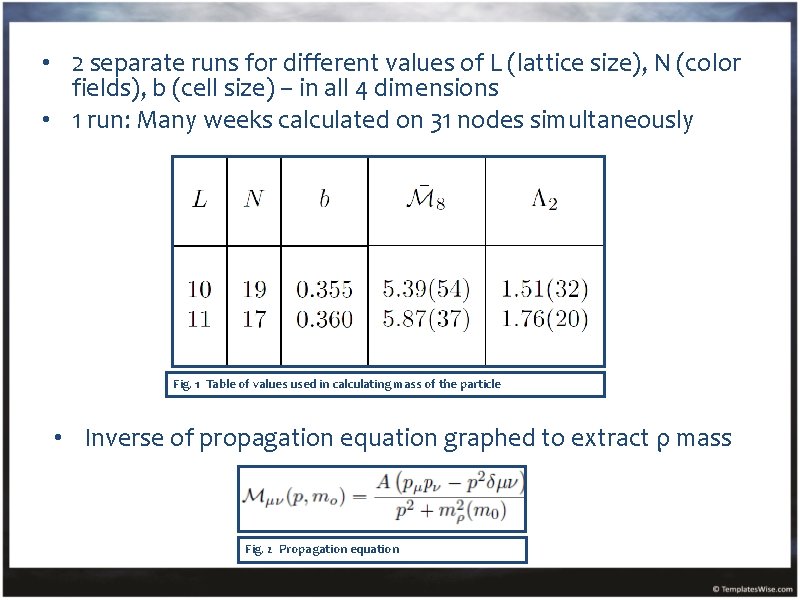  • 2 separate runs for different values of L (lattice size), N (color