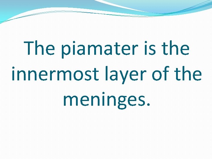 The piamater is the innermost layer of the meninges. 