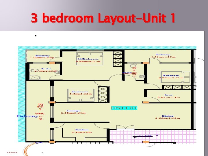 3 bedroom Layout-Unit 1 