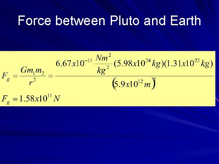 Force between Pluto and Earth 