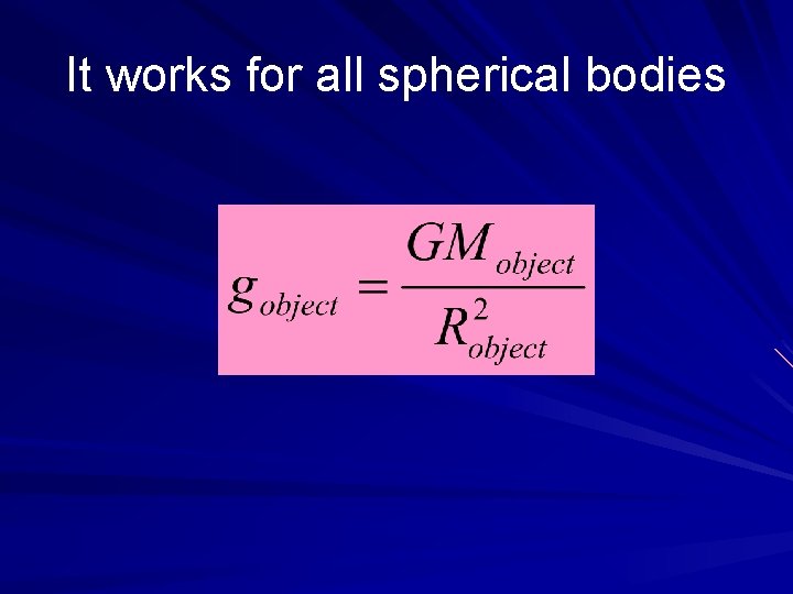 It works for all spherical bodies 