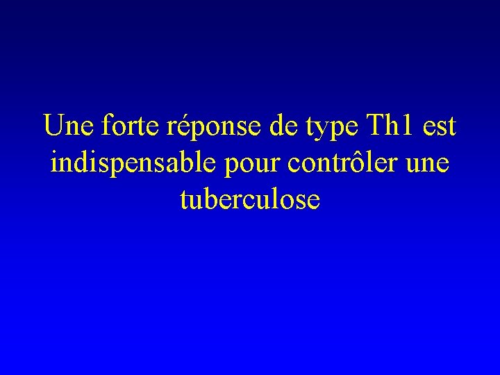 Une forte réponse de type Th 1 est indispensable pour contrôler une tuberculose 