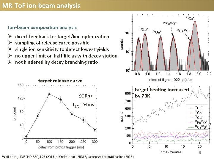 MR-To. F ion-beam analysis Ion-beam composition analysis Ø Ø Ø direct feedback for target/line