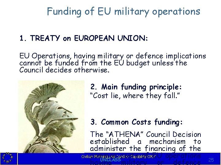 Funding of EU military operations 1. TREATY on EUROPEAN UNION: EU Operations, having military