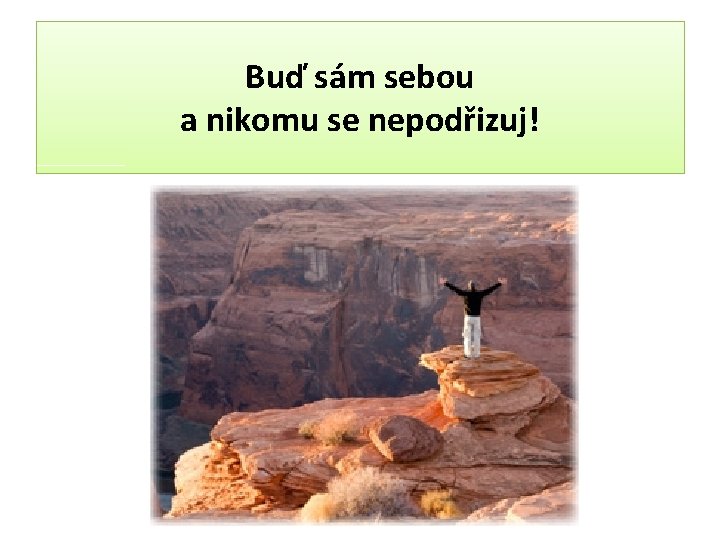 Buď sám sebou a nikomu se nepodřizuj! 