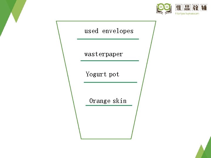used envelopes wasterpaper Yogurt pot Orange skin 
