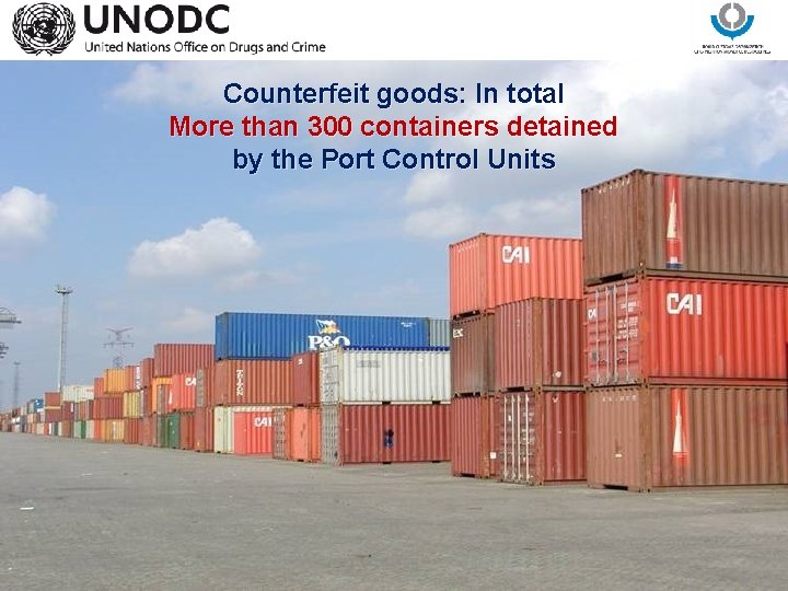 Counterfeit goods: In total More than 300 containers detained by the Port Control Units