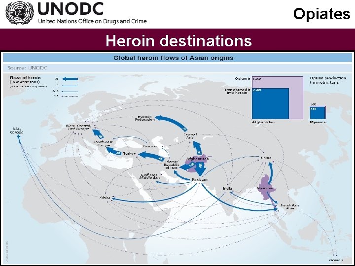 Opiates Heroin destinations 