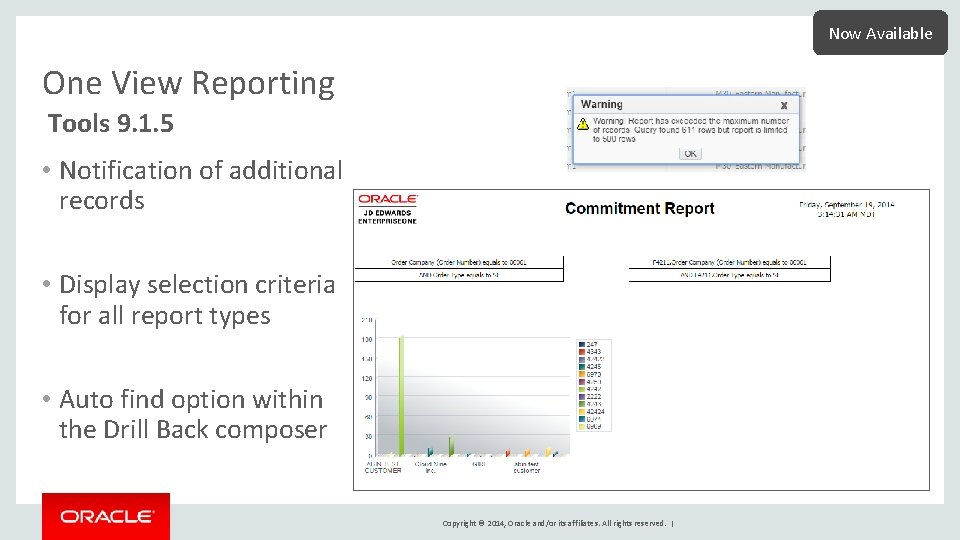 Now Available One View Reporting Tools 9. 1. 5 • Notification of additional records