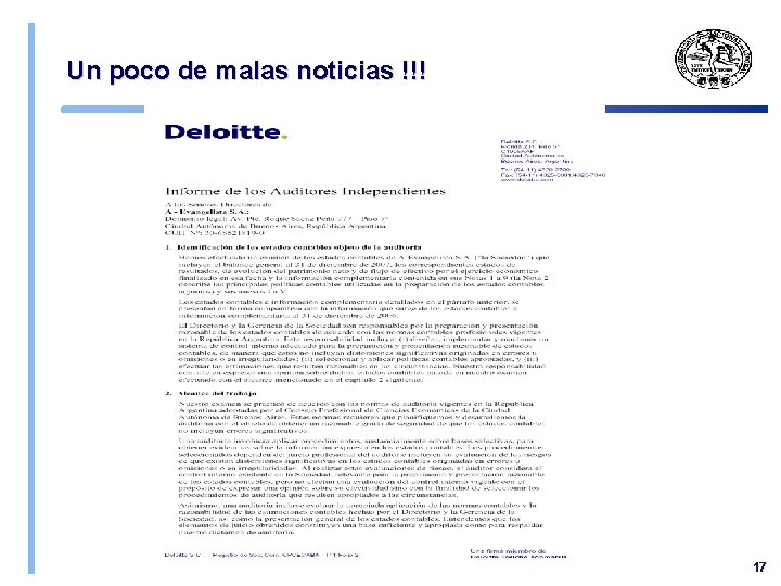 Un poco de malas noticias !!! 17 