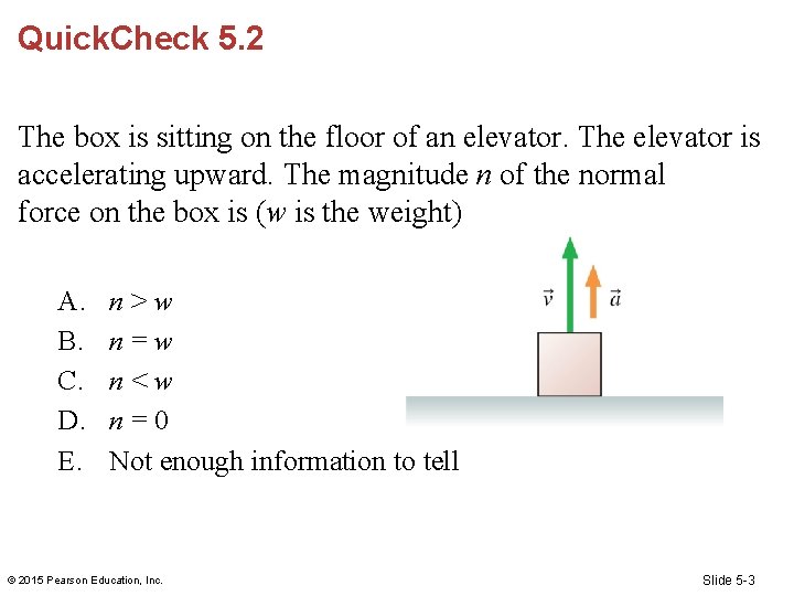 Quick. Check 5. 2 The box is sitting on the floor of an elevator.