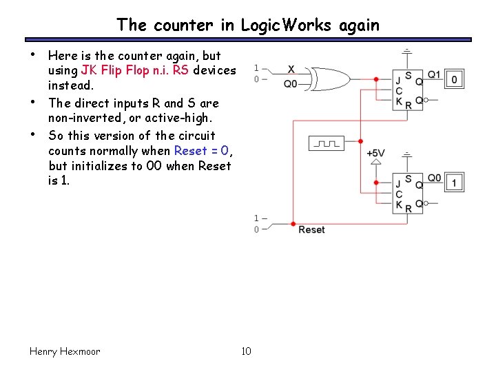 The counter in Logic. Works again • • • Here is the counter again,