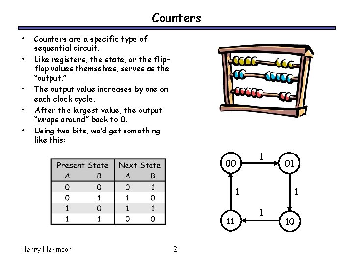 Counters • • • Counters are a specific type of sequential circuit. Like registers,