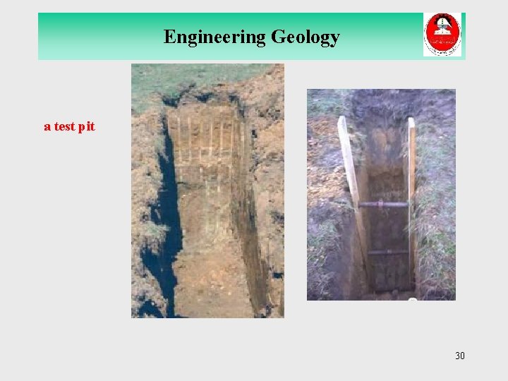 Engineering Geology a test pit 30 