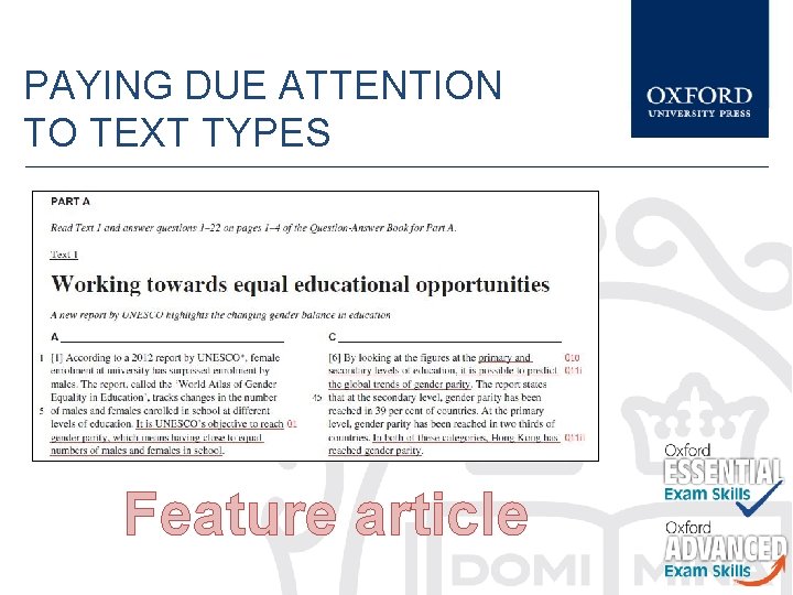 PAYING DUE ATTENTION TO TEXT TYPES Feature article 