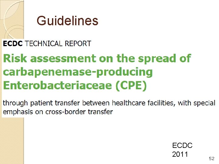Guidelines ECDC 2011 52 