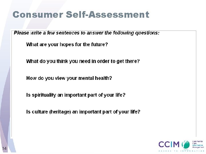 Consumer Self-Assessment 14 