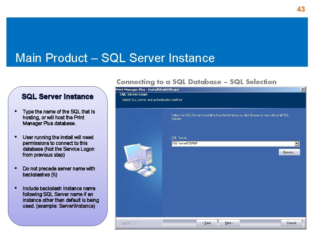 43 Main Product – SQL Server Instance Connecting to a SQL Database – SQL 43 Main Product – SQL Server Instance Connecting to a SQL Database – SQL