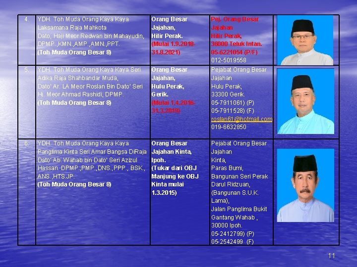 4. YDH. Toh Muda Orang Kaya Laksamana Raja Mahkota Dato, Haji Meor Redwan bin