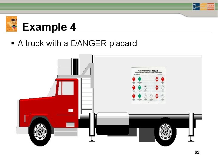 Example 4 § A truck with a DANGER placard 62 