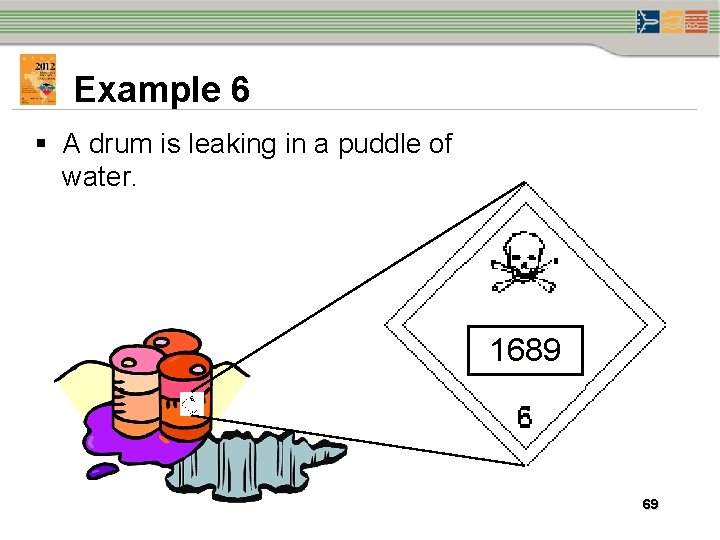 Example 6 § A drum is leaking in a puddle of water. 1689 69