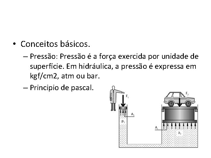  • Conceitos básicos. – Pressão: Pressão é a força exercida por unidade de