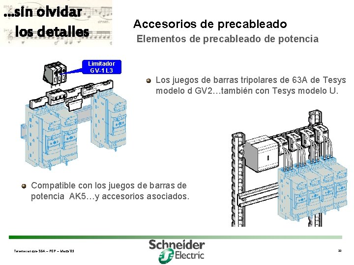 . . . sin olvidar los detalles Accesorios de precableado Elementos de precableado de