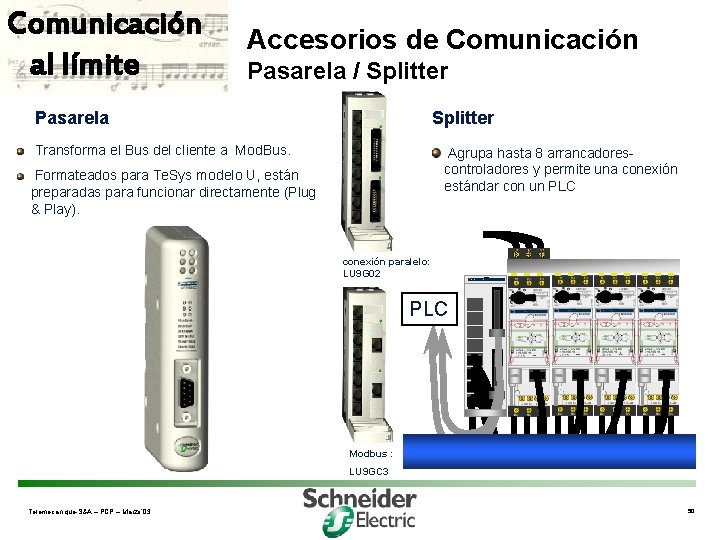 Comunicación al límite Accesorios de Comunicación Pasarela / Splitter Pasarela Splitter Transforma el Bus