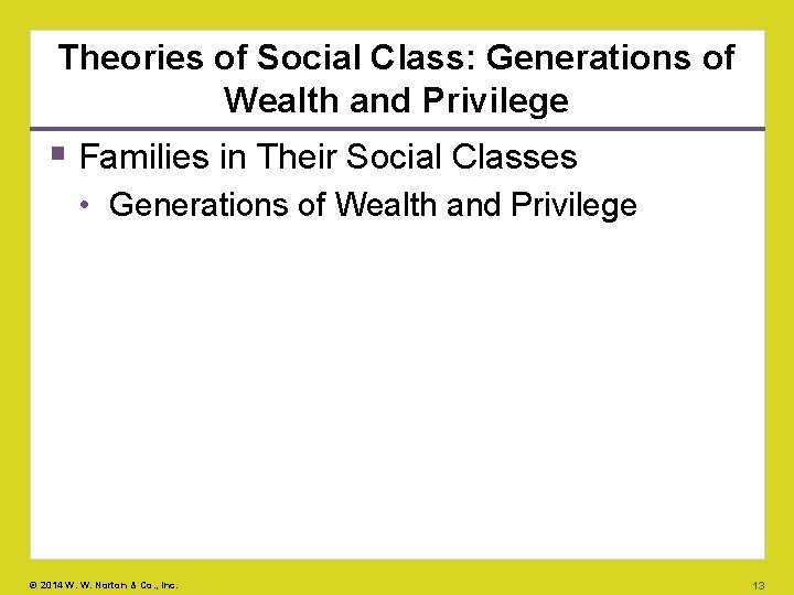 Theories of Social Class: Generations of Wealth and Privilege Families in Their Social Classes