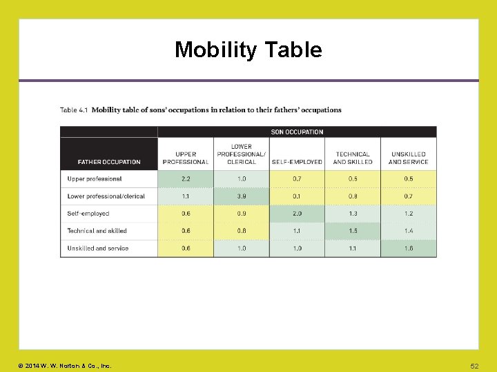 Mobility Table © 2014 W. W. Norton & Co. , Inc. 52 