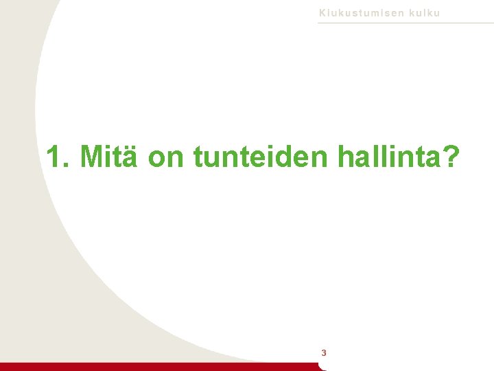 1. Mitä on tunteiden hallinta? 3 3 