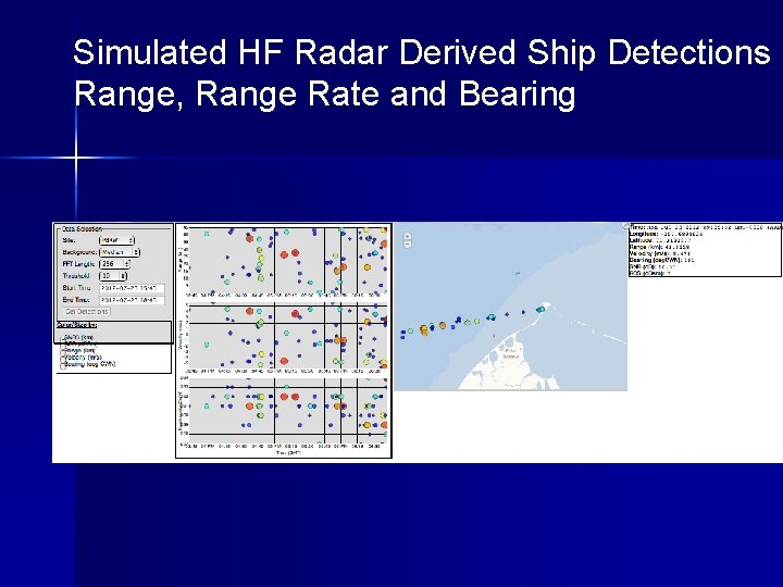 Simulated HF Radar Derived Ship Detections Range, Range Rate and Bearing 