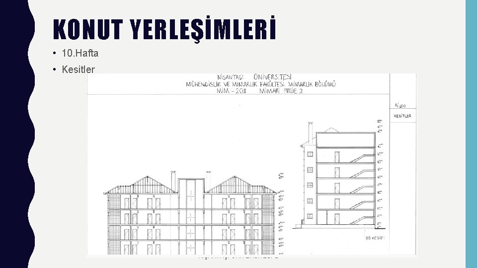 KONUT YERLEŞİMLERİ • 10. Hafta • Kesitler NİŞANTAŞI ÜNİVERSİTESİ © 