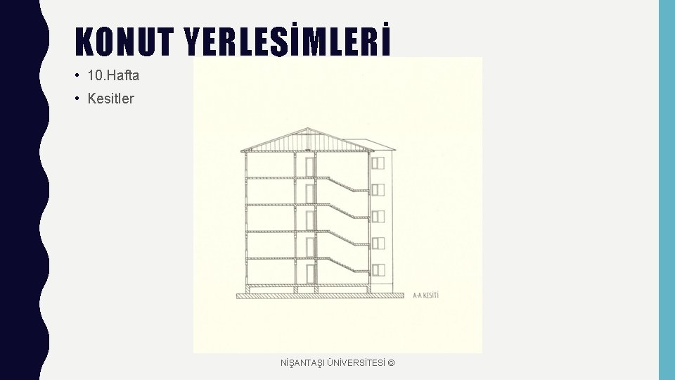 KONUT YERLEŞİMLERİ • 10. Hafta • Kesitler NİŞANTAŞI ÜNİVERSİTESİ © 