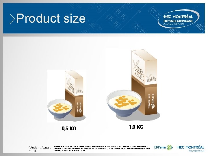 Product size 0. 5 KG Version : August 2009 1. 0 KG © Léger Product size 0. 5 KG Version : August 2009 1. 0 KG © Léger
