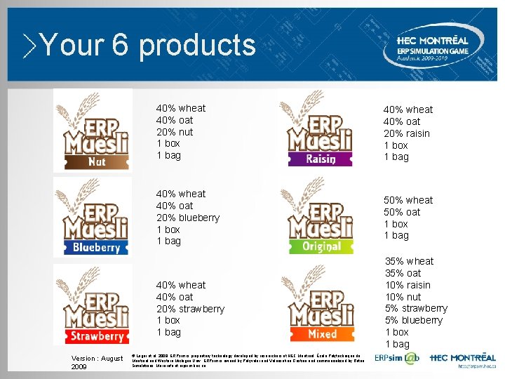 Your 6 products 40% wheat 40% oat 20% nut 1 box 1 bag 40% Your 6 products 40% wheat 40% oat 20% nut 1 box 1 bag 40%