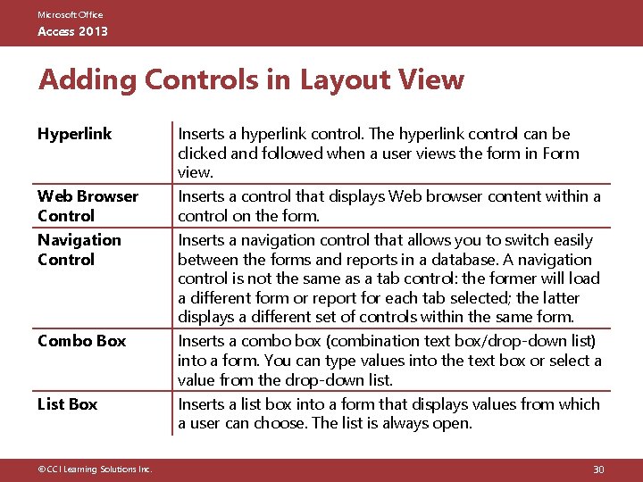 Microsoft Office Access 2013 Adding Controls in Layout View Hyperlink Web Browser Control Navigation