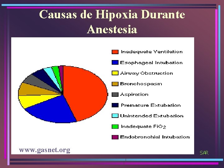 Causas de Hipoxia Durante Anestesia www. gasnet. org SAR 