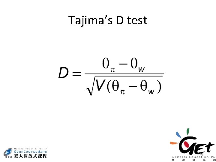 Tajima’s D test 54 