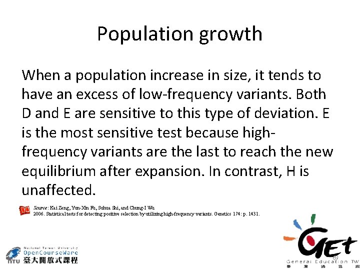 Population growth When a population increase in size, it tends to have an excess