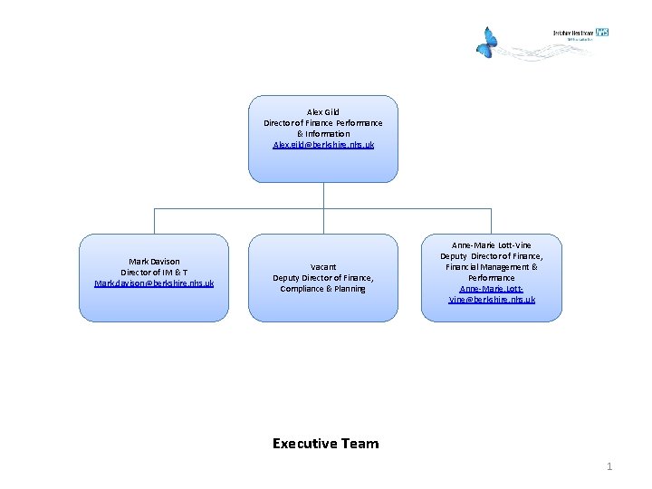 Alex Gild Director of Finance Performance & Information Alex. gild@berkshire. nhs. uk Mark Davison