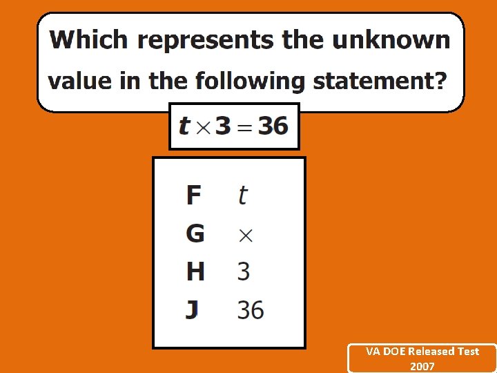 VA DOE Released Test 2007 VA DOE Released Test 2007