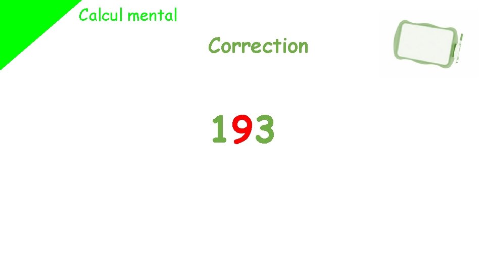 Calcul mental Correction 193 