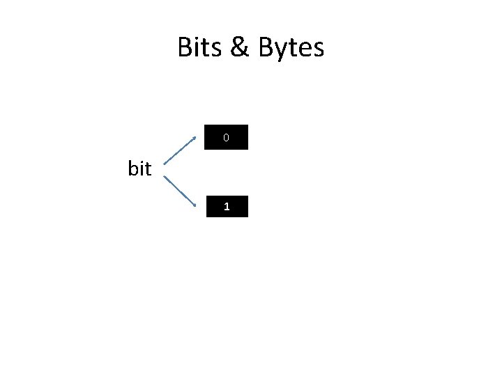 Bits & Bytes 0 bit 1 