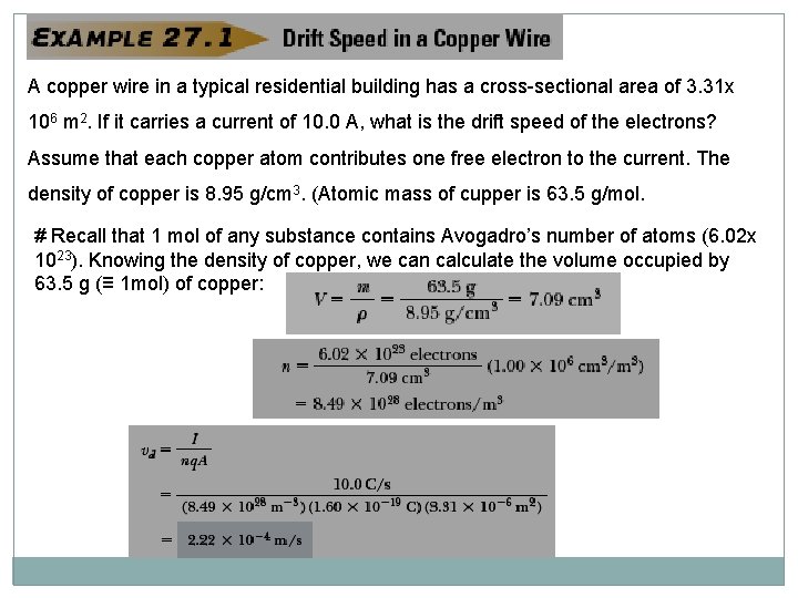 A copper wire in a typical residential building has a cross-sectional area of 3.