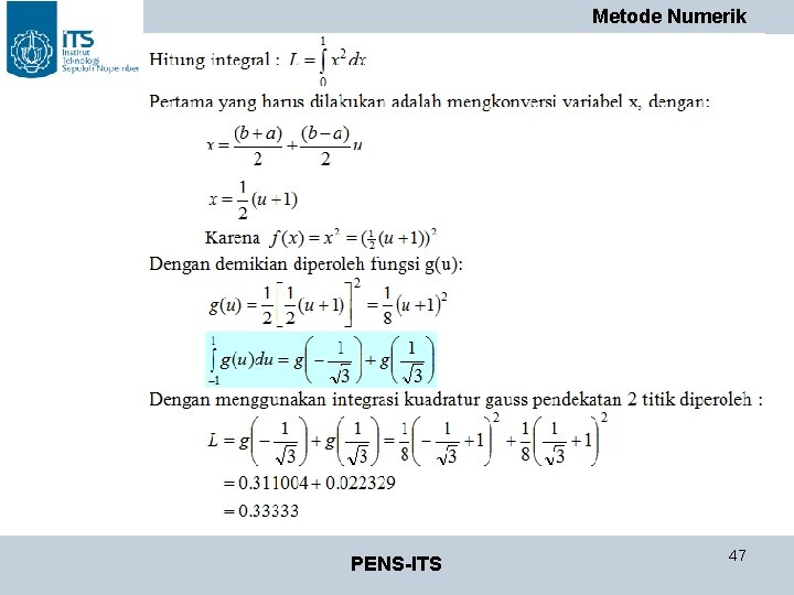 Metode Numerik PENS-ITS 47 