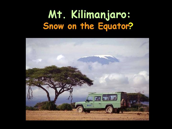 Mt. Kilimanjaro: Snow on the Equator? 