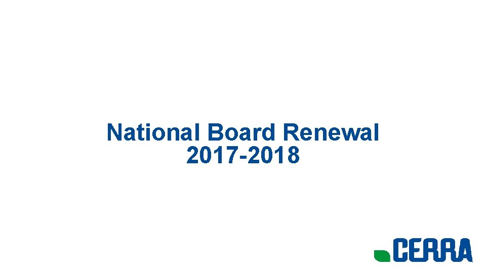 National Board Renewal 2017 -2018 